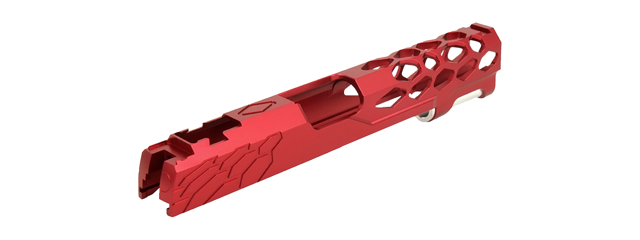 Airsoft Masterpiece Edge "SHIELD" Aluminum Slide for 5.1 Hi Capa (Red) - Click Image to Close