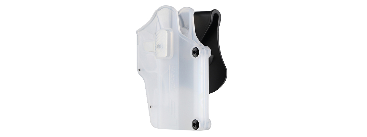 Amomax Q.R. Universal Polymer Paddle Holster (Frosted Clear White) - Click Image to Close