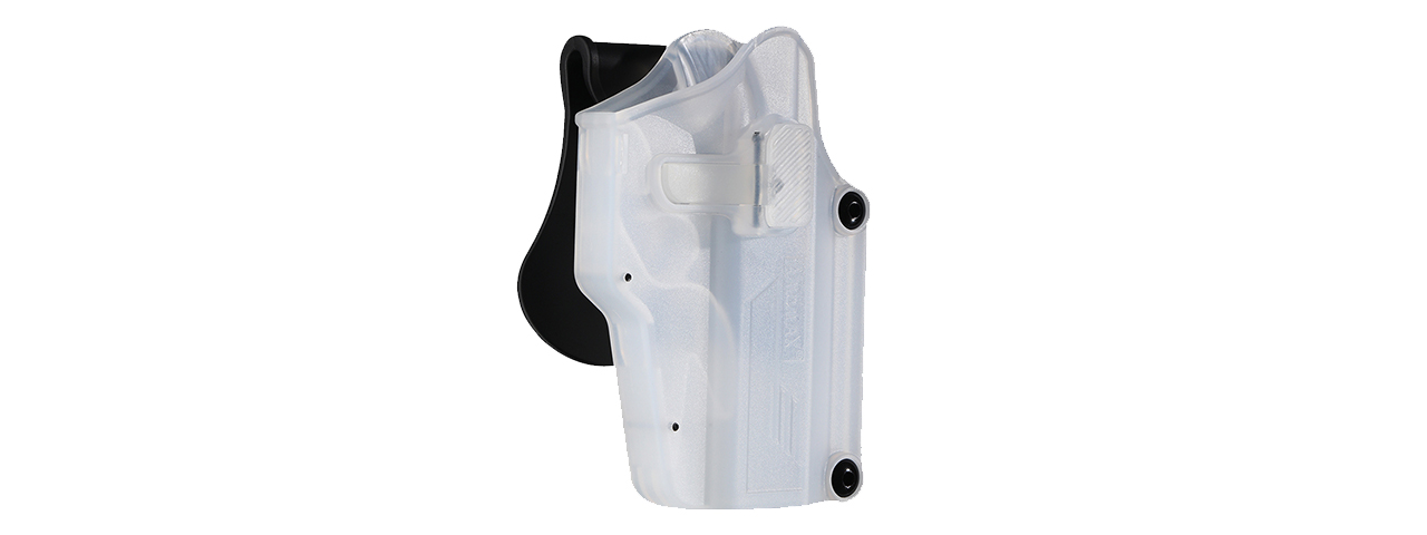 Amomax Q.R. Universal Polymer Paddle Holster (Frosted Clear White) - Click Image to Close