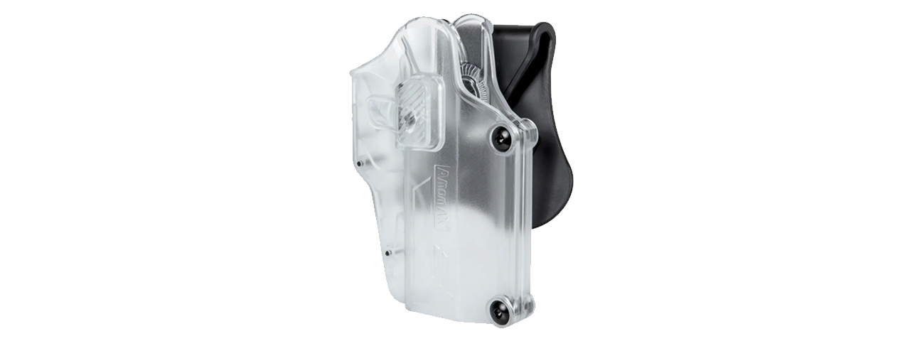 Amomax Q.R. Universal Polymer Paddle Holster (Clear White) - Click Image to Close