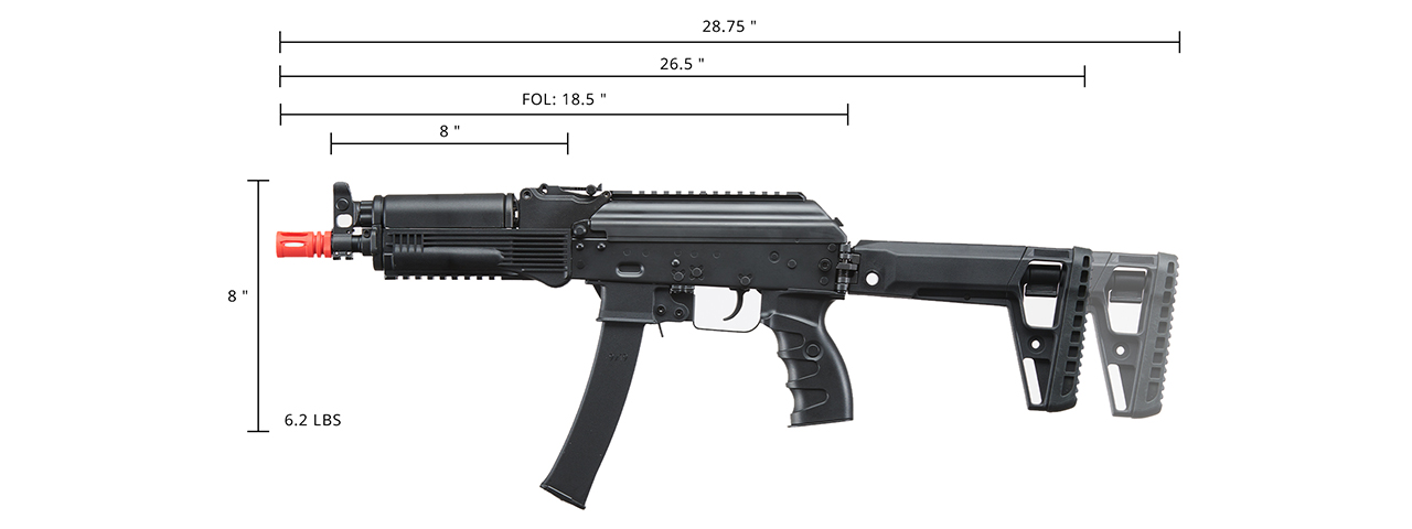 Arcturus Airsoft PPK-20 PE Vityaz Steel-Bodied Airsoft AEG SMG - Click Image to Close