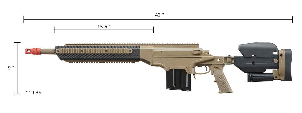 ASG APO Ashbury ASW338LM Spring Bolt Action Sniper Airsoft Rifle (Tan)