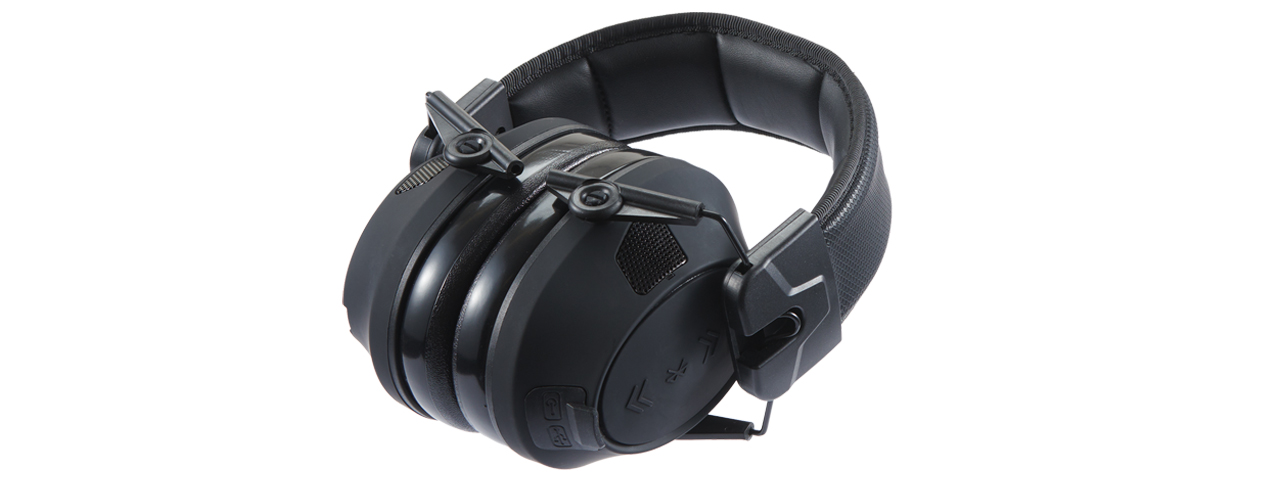 Lancer Tactical Bluetooth Electronic Shooting Earmuffs (Color: Black) - Click Image to Close
