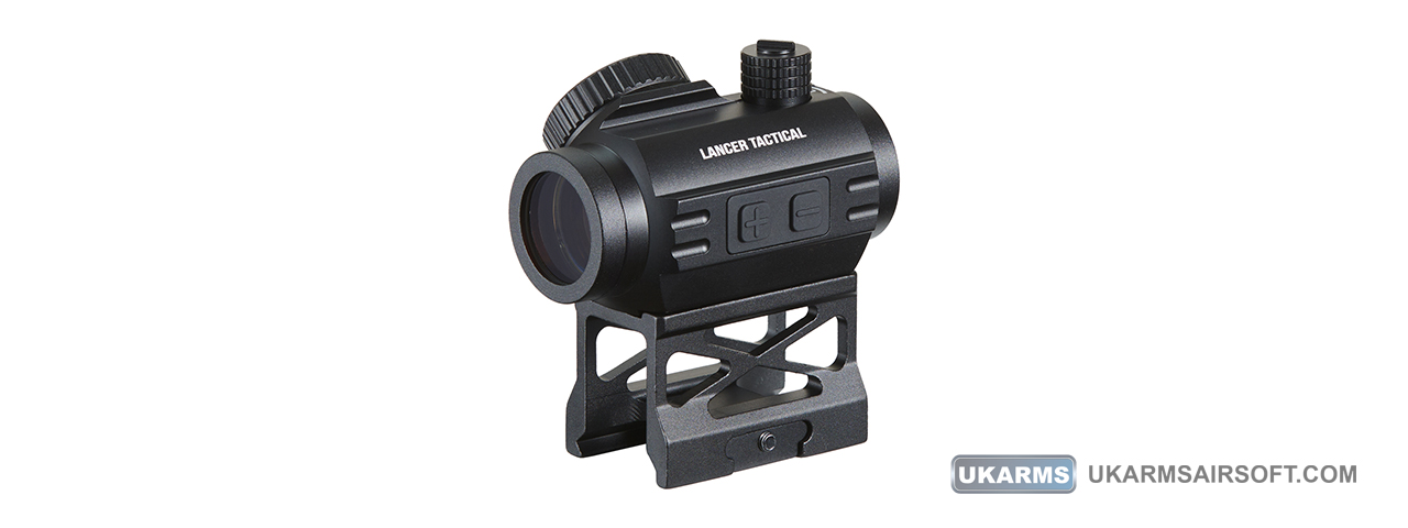 Lancer Tactical Micro Red Dot Sight with Riser Mount (Color: Black) - Click Image to Close