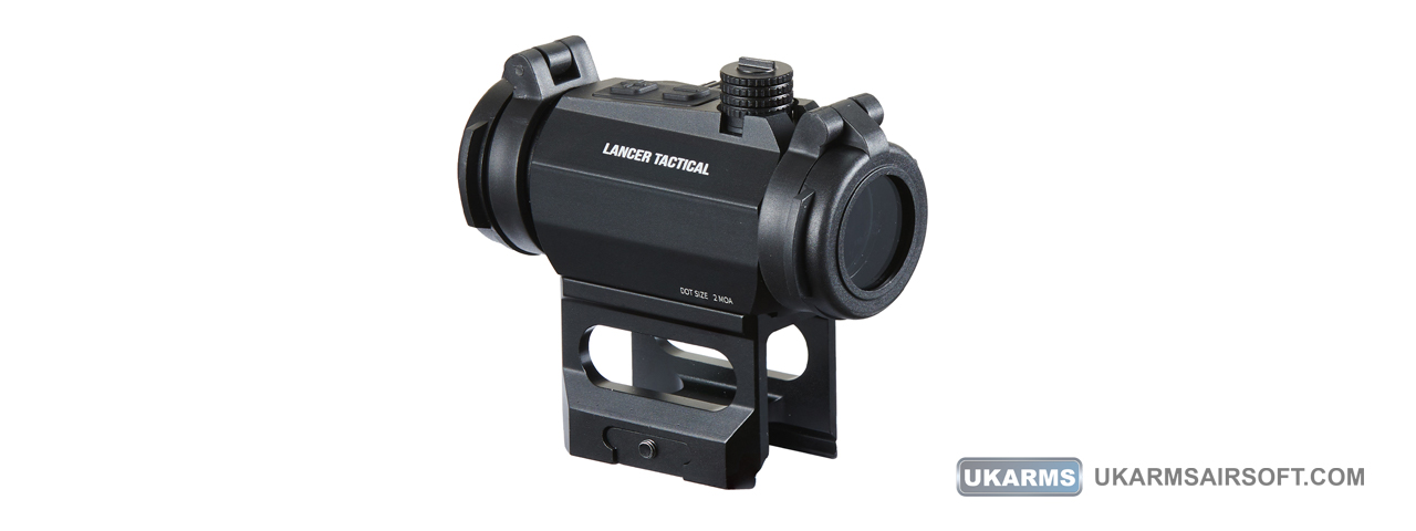 Lancer Tactical 2 MOA Micro Red Dot Sight with Riser Mount (Color: Black)