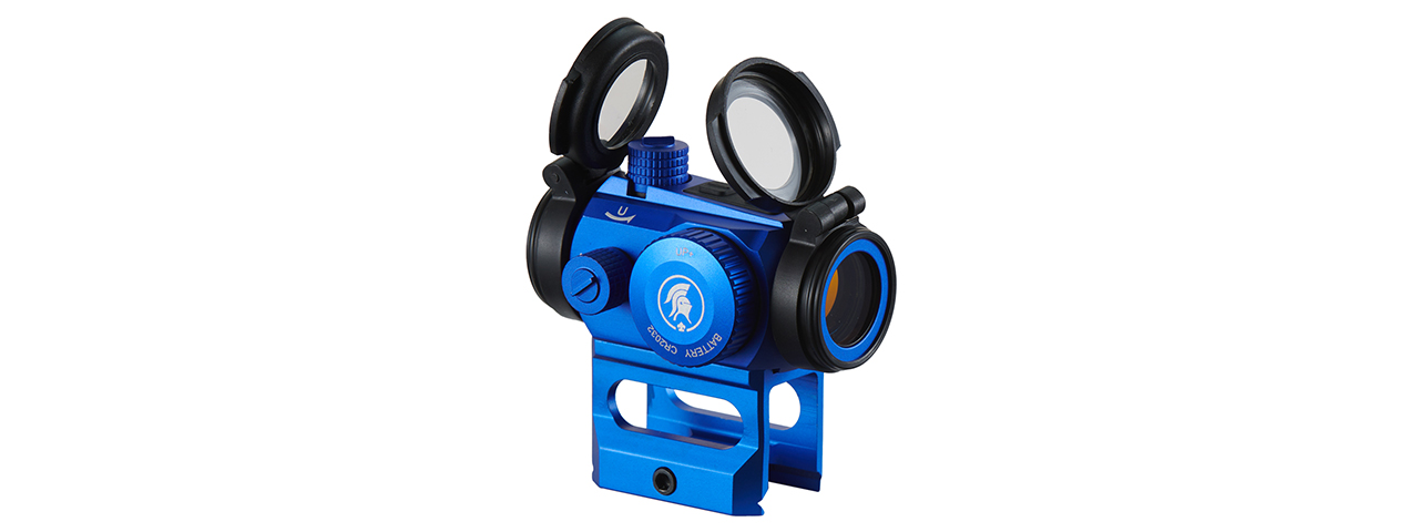 Lancer Tactical 2 MOA Micro Red Dot Sight with Riser Mount (Color: Blue) - Click Image to Close