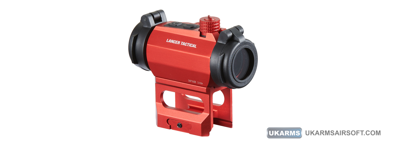 Lancer Tactical 2 MOA Micro Red Dot Sight with Riser Mount (Color: Red)