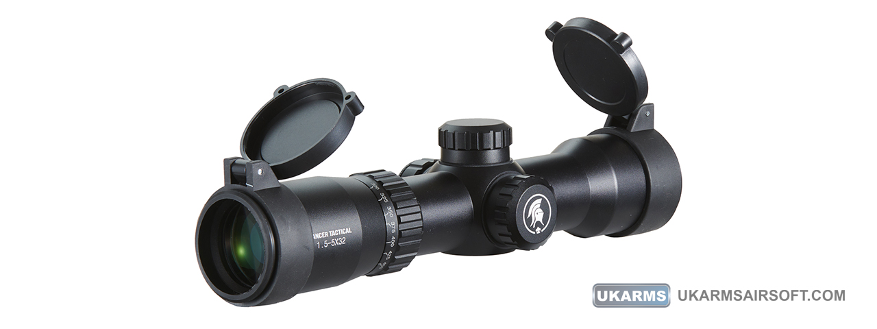 Lancer Tactical 1.5-5x32 Rifle Scope with Mounts (Color: Black)