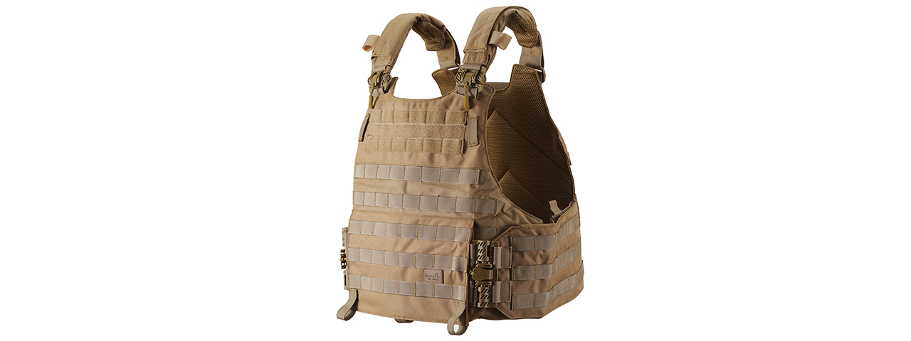 Lancer Tactical Quick Release Large Plate Carrier (Khaki) - Click Image to Close