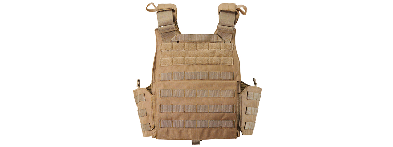 Lancer Tactical Quick Release Medium Plate Carrier (Khaki) - Click Image to Close
