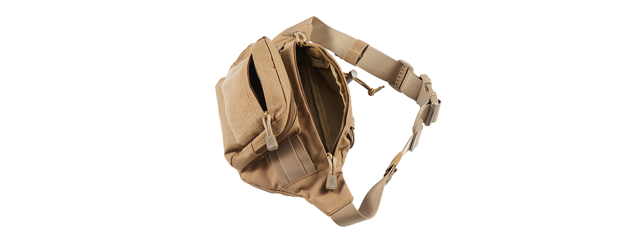 Lancer Tactical Sling Bag - Khaki - Click Image to Close