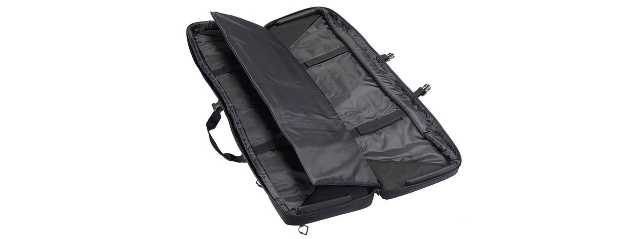 Lancer Tactical 1000D Nylon 42" Double Rifle Bag - Black - Click Image to Close