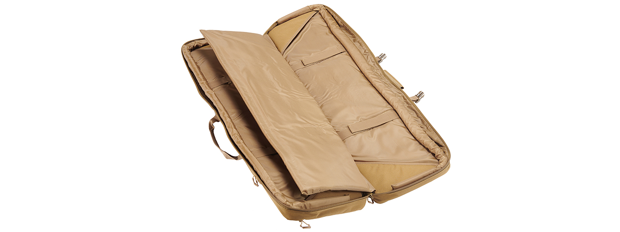 Lancer Tactical 1000D Nylon 42" Double Rifle Bag - Tan - Click Image to Close