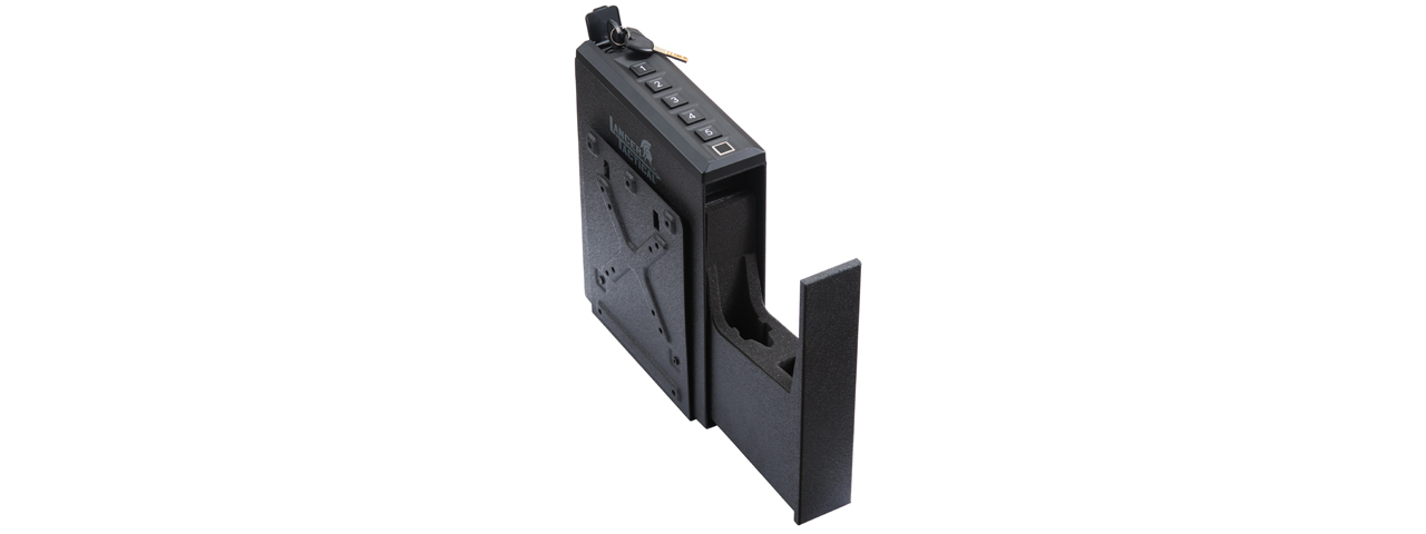 Lancer Tactical Wall Mounted Biometric Gun Safe Box (Color: Black)