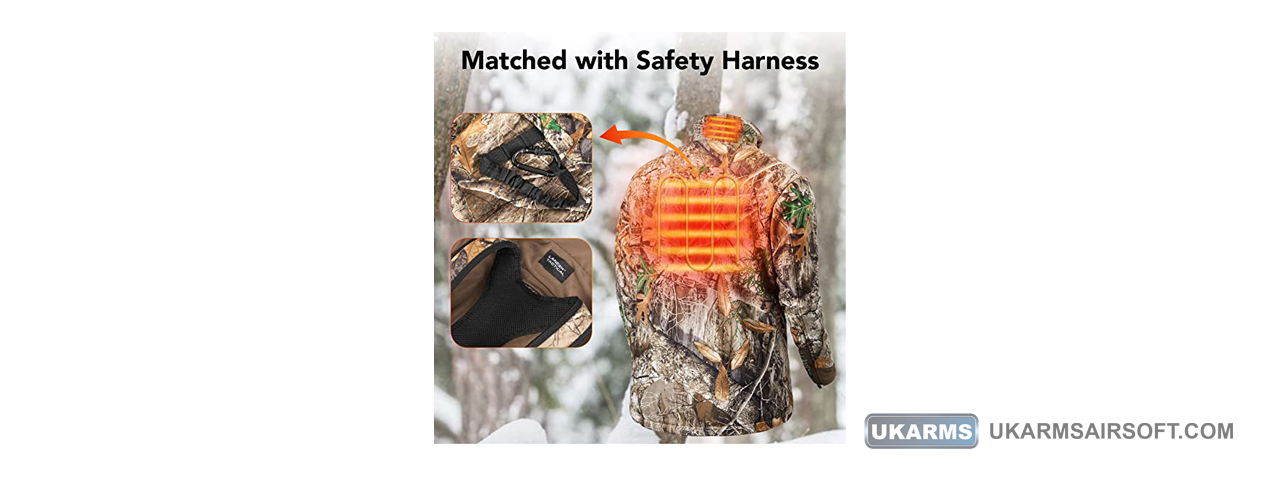 Lancer Tactical Medium Size Rechargeable Heated Jacket for Hunting (Color: Camo) - Click Image to Close