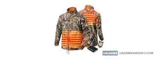 Lancer Tactical X-Large Size Rechargeable Heated Jacket for Hunting (Color: Camo)