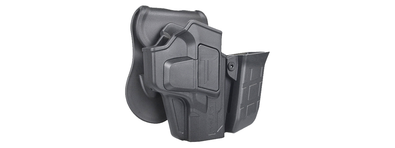 Cytac R-Defender Hard Shell + Mag Pouch Holster for Glock [G19, G23, G32] - (Black)