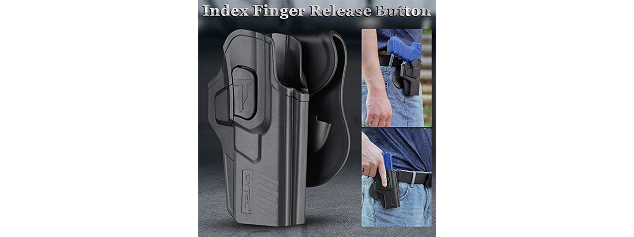 Cytac R-Defender Hard Shell Holster for Glock [G19, G23, G21] - BLACK - Click Image to Close