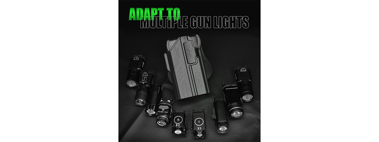 Cytac Gen 4 Hard Shell Adjustable Holster for Glock 17 Series Pistols (Color: Black) - Click Image to Close