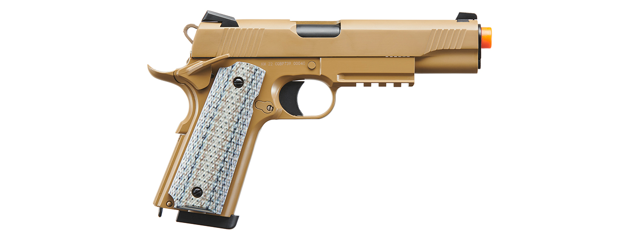 DOUBLE BELL M1911 CQB TACTICAL GAS BLOWBACK GBB AIRSOFT PISTOL (TAN)