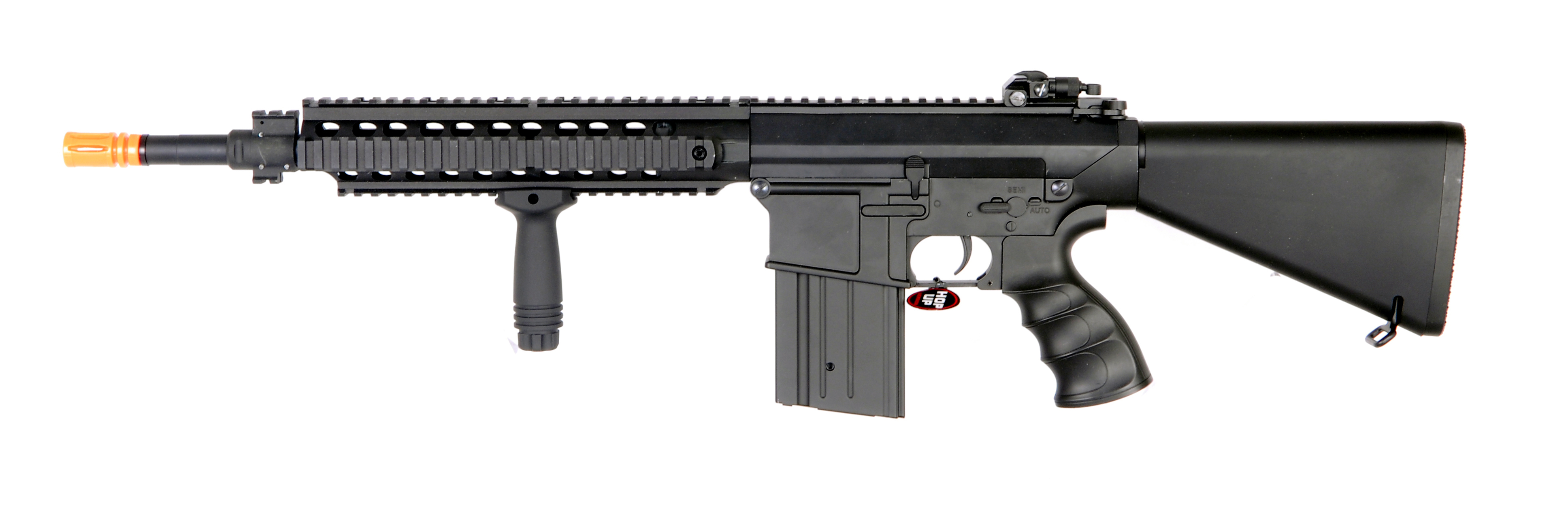 GOLDEN EAGLE JG COMMANDO SR-25 AIRSOFT AEG WITH QUAD RIS