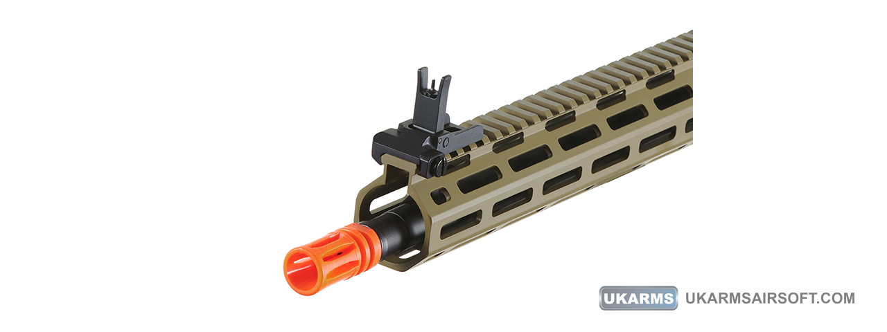 Golden Eagle Airsoft SR-25K w/ URX4 M-LOK Handguard & Full Stock - Tan