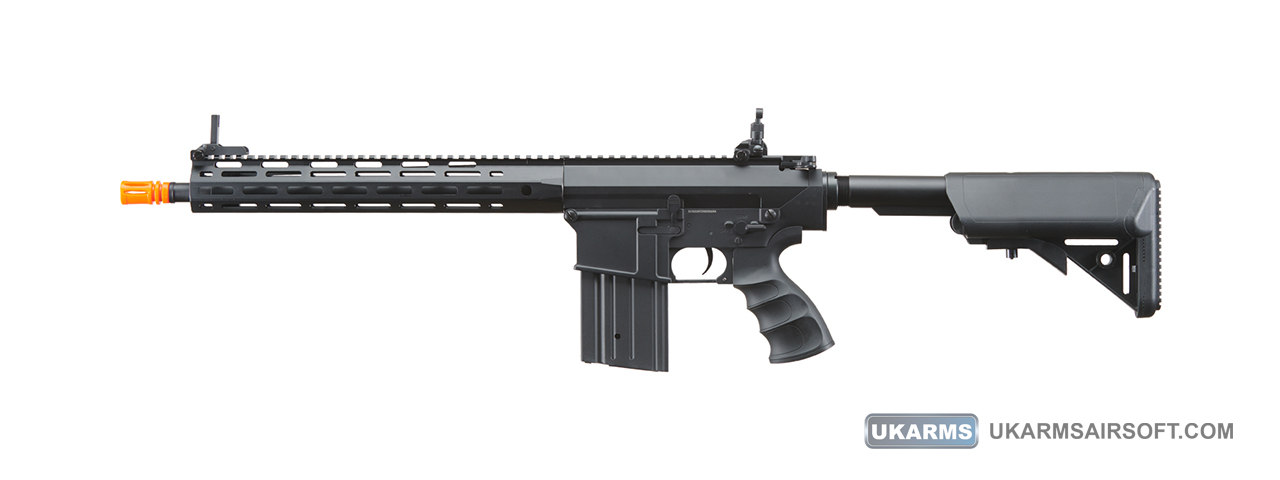 Golden Eagle Airsoft SR-25K w/ URX4 M-LOK Handguard & Crane Stock - Black - Click Image to Close