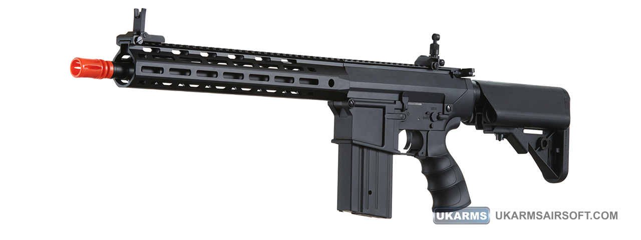 Golden Eagle Airsoft SR-25K w/ URX4 M-LOK Handguard & Crane Stock - Black - Click Image to Close