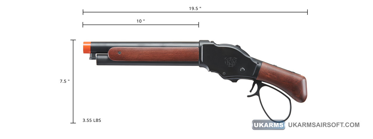 Golden Eagle 1887 Compact Wide Lever Action Shotgun (Black) - Click Image to Close