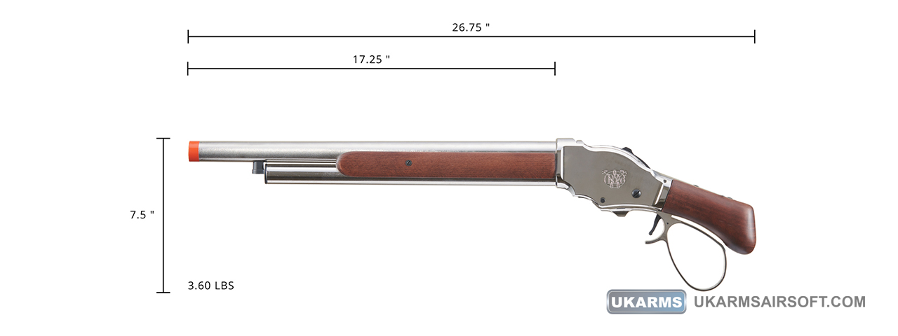 Golden Eagle 1887 Wide Lever Action Shotgun (Silver) - Click Image to Close