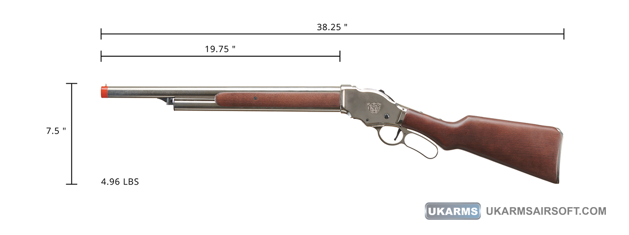 Golden Eagle 1887 Long Lever Action Shotgun (Silver) - Click Image to Close
