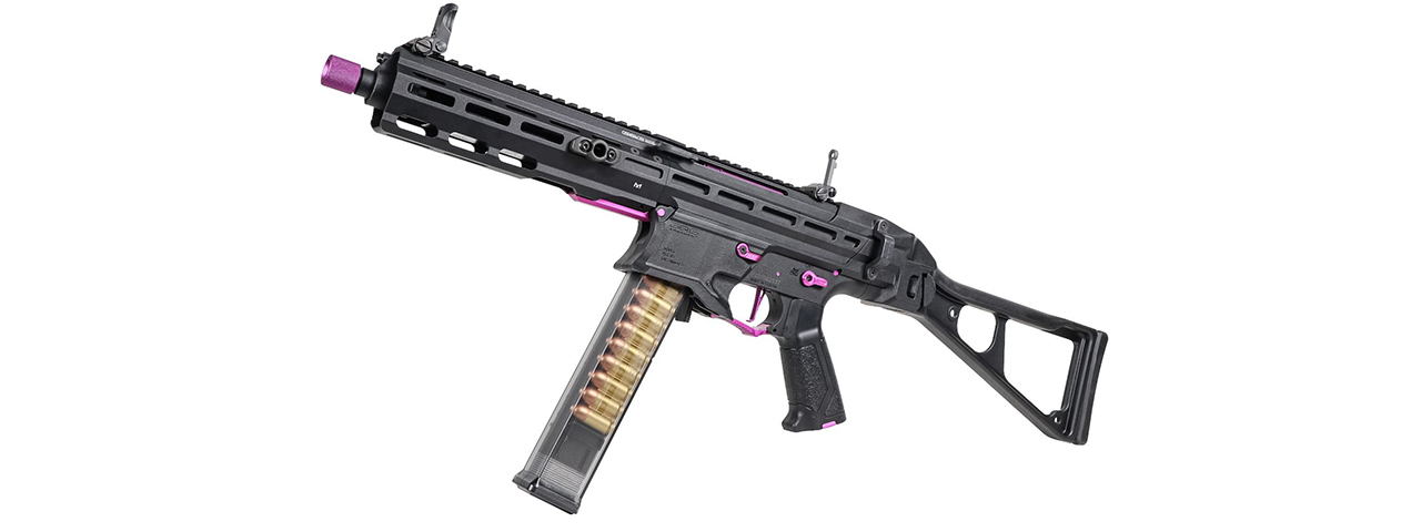 G&G Striker PCC45 SMG AEG Airsoft Rifle (Color: Black & Purple)