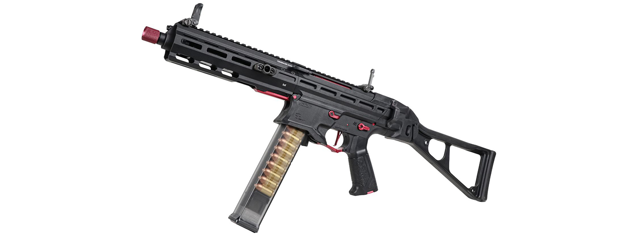 G&G Striker PCC45 SMG AEG Airsoft Rifle (Color: Black & Red)