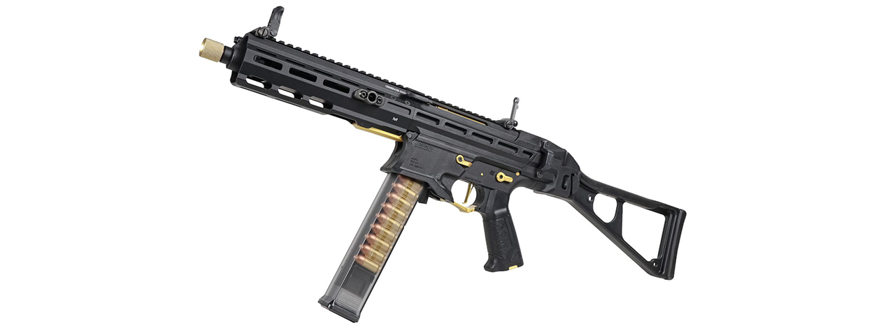 G&G Striker PCC45 SMG AEG Airsoft Rifle (Color: Black & Gold) - Click Image to Close