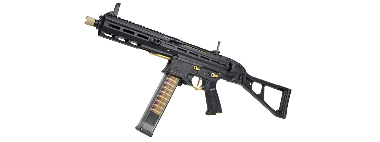 G&G Striker PCC45 SMG AEG Airsoft Rifle (Color: Black & Gold)