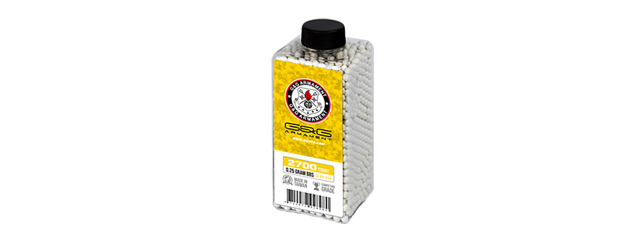 G&G 2700 Round 0.25g Perfect BBs (Color: White) - Click Image to Close