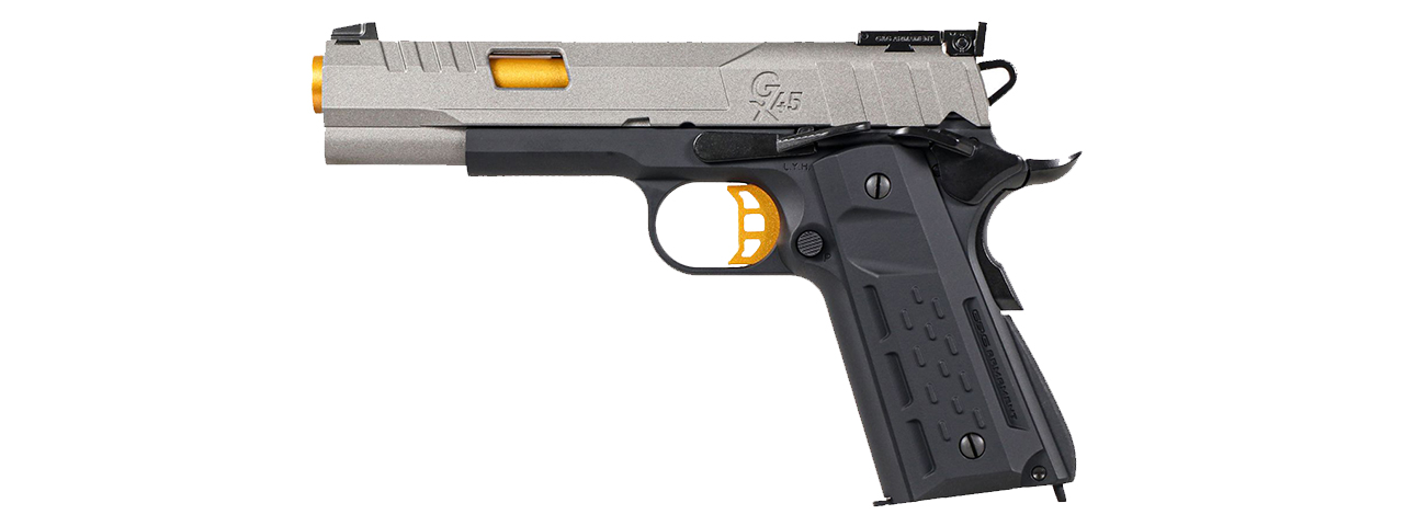 G&G GX45 MKV GBB Airsoft Pistol (Grey/Black/Gold) - Click Image to Close