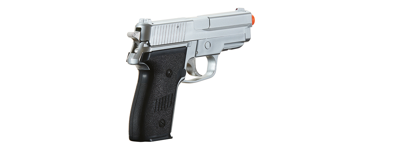 HFC AIRSOFT PREMIUM SPRING SIDE ARM PISTOL - SILVER - Click Image to Close