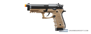 HFC Metal M92 Full-Automatic Co2 Gas Blowback Airsoft Pistol (Color: Black & Dark Earth)