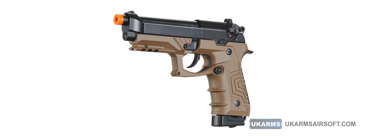 HFC Metal M92 Full-Automatic Co2 Gas Blowback Airsoft Pistol (Color: Black & Dark Earth)