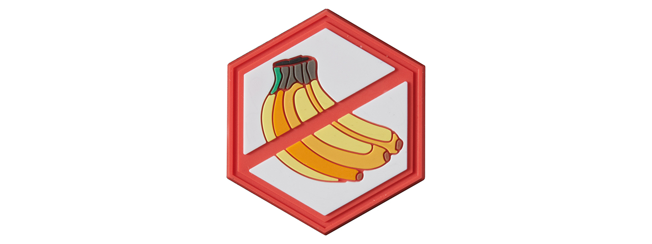 Hexagon PVC Patch "No Bananas Allowed"