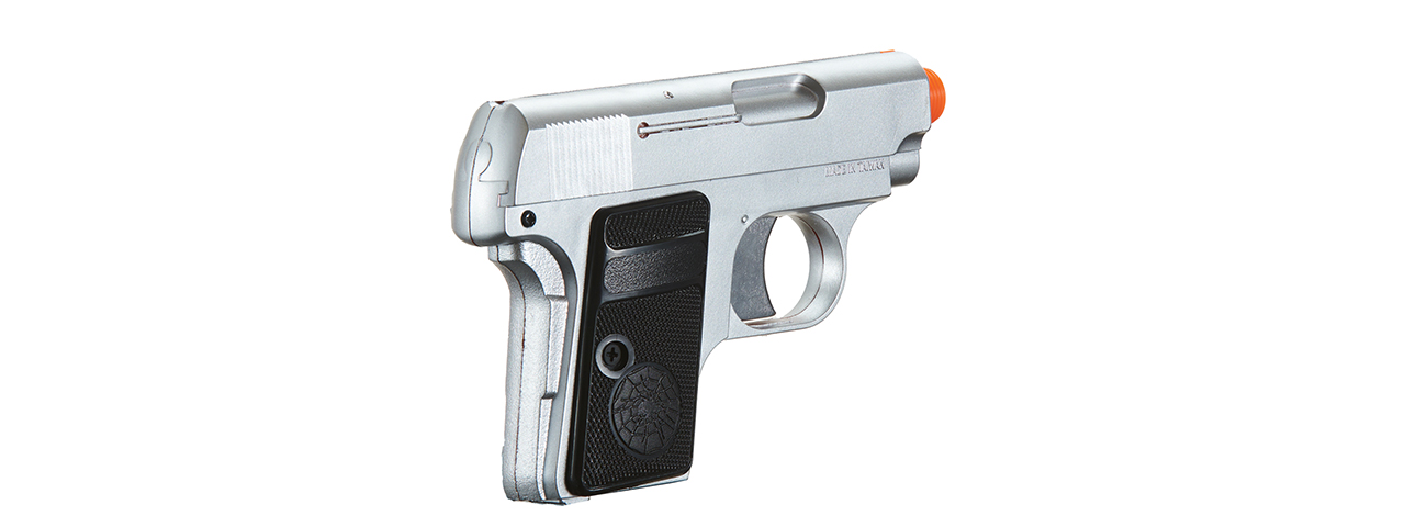 HG-107S HFC COMPACT GAS POWERED PISTOL W/ MOCK SUPPRESSOR(SILVER) - Click Image to Close