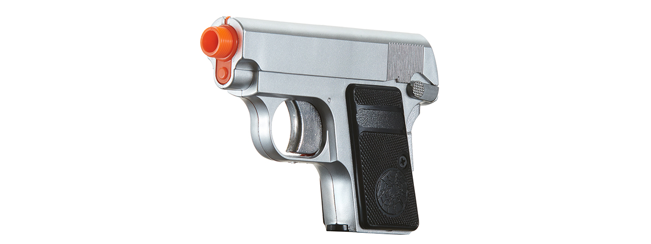 HG-107S HFC COMPACT GAS POWERED PISTOL W/ MOCK SUPPRESSOR(SILVER) - Click Image to Close