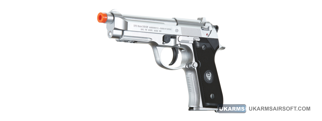 HFC Metal M9 Green Gas Powered Airsoft Pistol (Color: Silver)