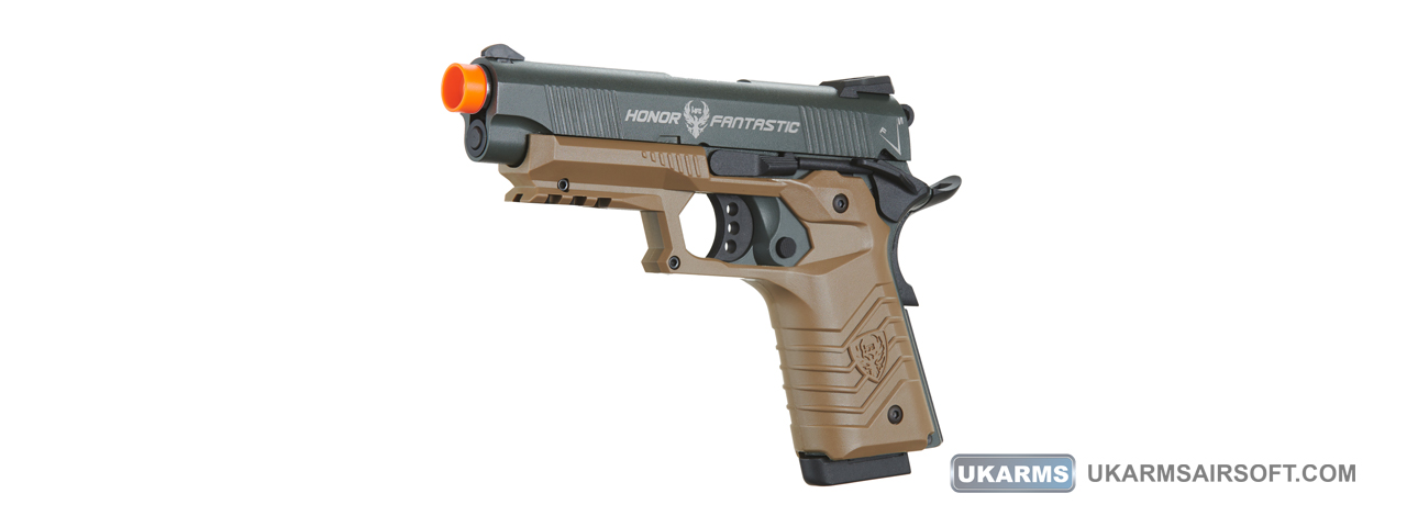 HFC Classic .45 Series Metal Green Gas Blowback Airsoft Pistol (Color: Black & Dark Earth)