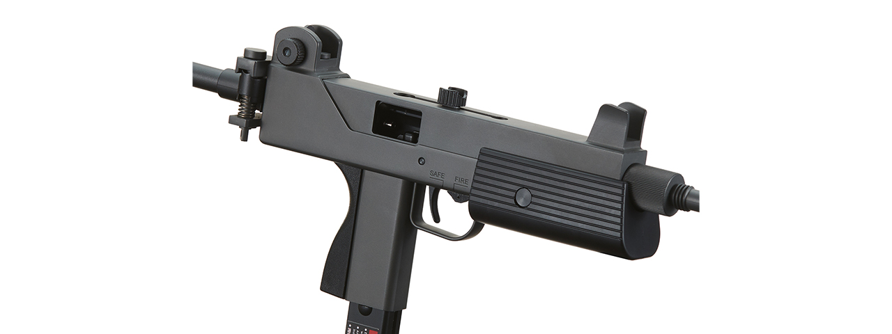 HFC AIRSOFT GAS POWERED PISTOL W/ FOLDING STOCK - BLACK - Click Image to Close