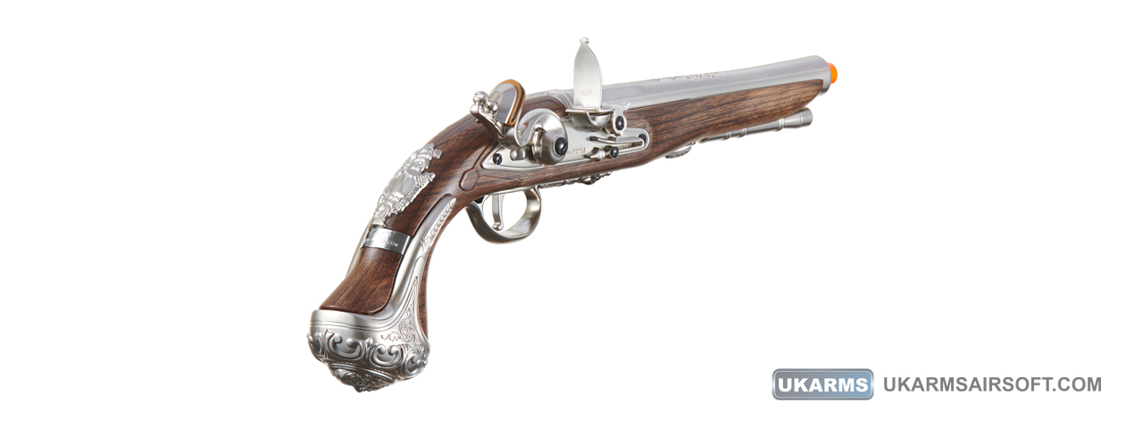 HFC George Washington Flintlock Airsoft Co2 Powered Pistol (Color: Silver)