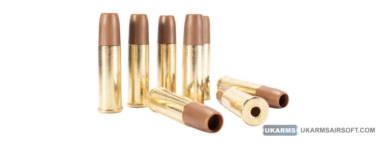Umarex Pack of 8 6mm S&W M&P R8 Revolver Shells (Color: Gold) - Click Image to Close