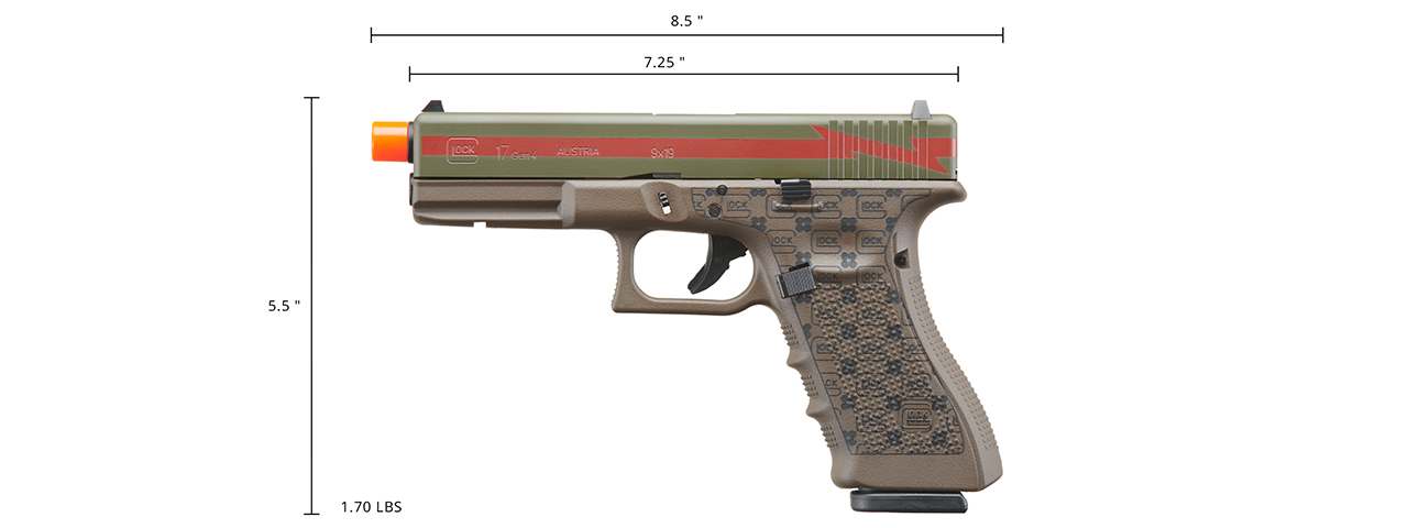 Elite Force Licensed Gen 4 Glock-17 Gas Blowback Airsoft Pistol (Cerakote Color: Luxury)