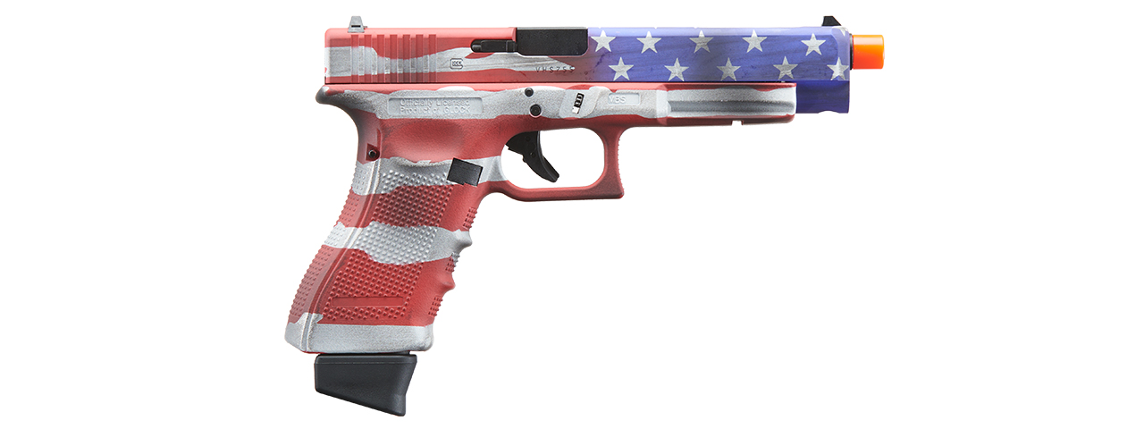 Elite Force Fully Licensed Deluxe Glock 34 Gen 4 CO2 GBB Airsoft Pistol (Cerakote Color: Old Glory) - Click Image to Close